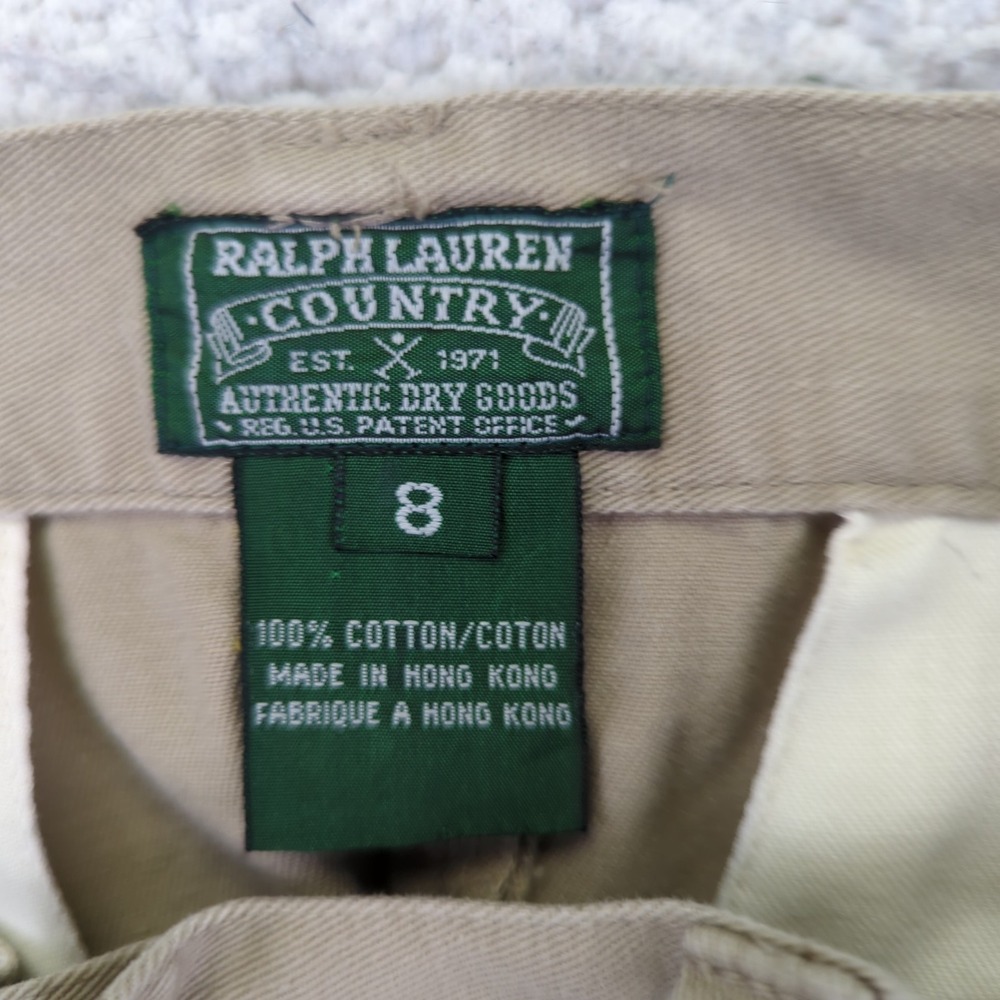 Vintage Ralph Lauren Country Khaki Cotton Midi Skirt Size 8 Tan Long Pencil - Picture 7 of 8